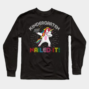 Kindergarten Nailed It Dabbing Unicorn T-Shirt Teacher Long Sleeve T-Shirt